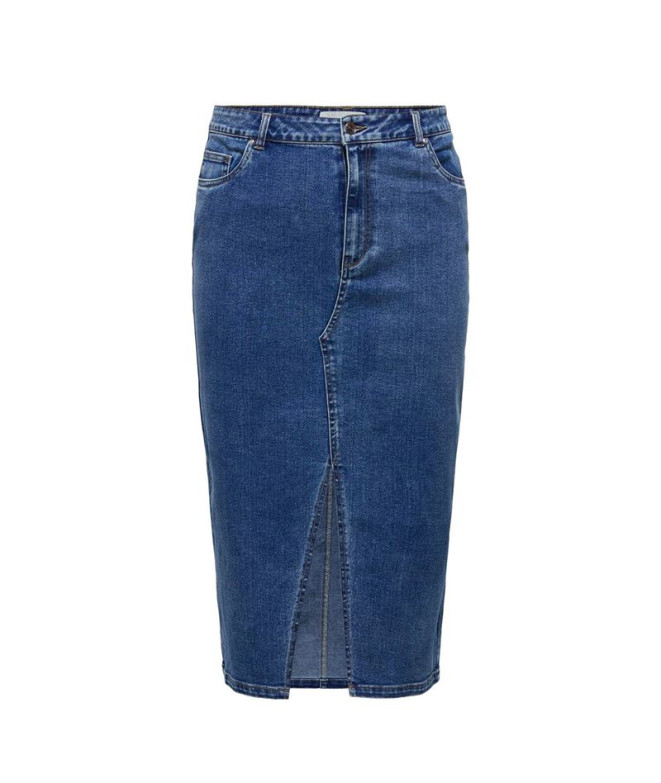 Falda Only Carsiri Front Slit Dnm Gua Noos Medium Blue Denim Mujer