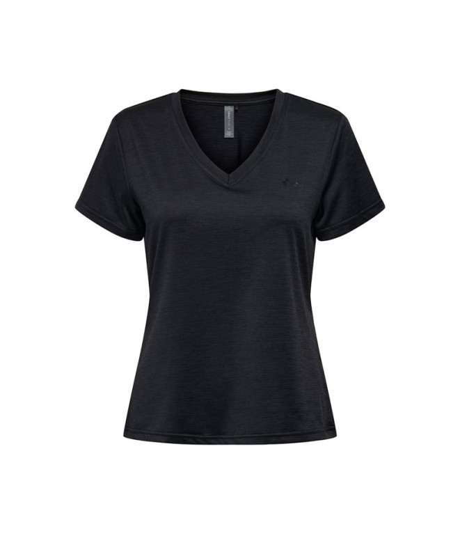 Camiseta Only Onpcore Life Vn Ss Reg Noos Preto Detalhe: Melange Mulher