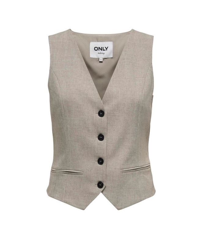 Casaco Only Onllinda S/L Mel Fit Waistcoat Tlr Noos Fungi Detail:Melange Mulher