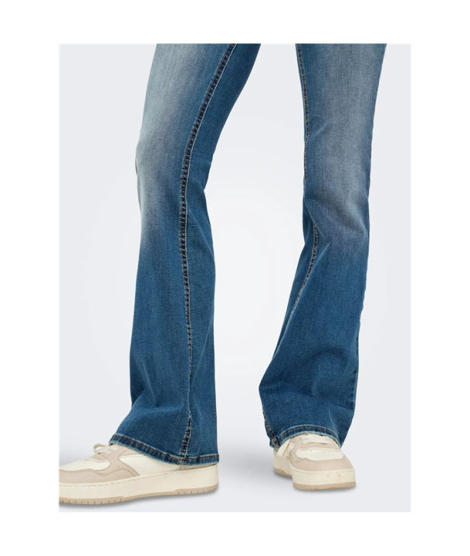 Calça Only Onlblush Mid Flared Dnm Dot741 Noos...