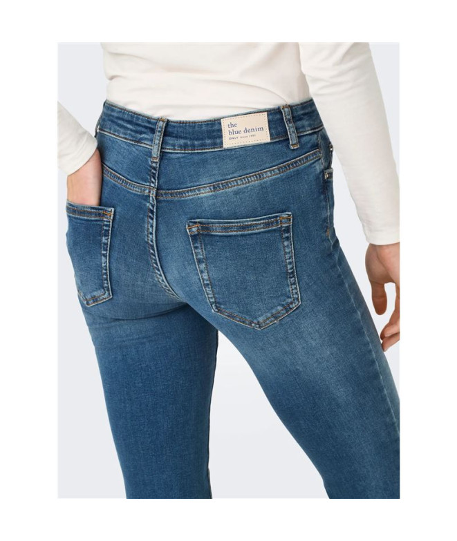 Calça Only Onlblush Mid Flared Dnm Dot741 Noos...