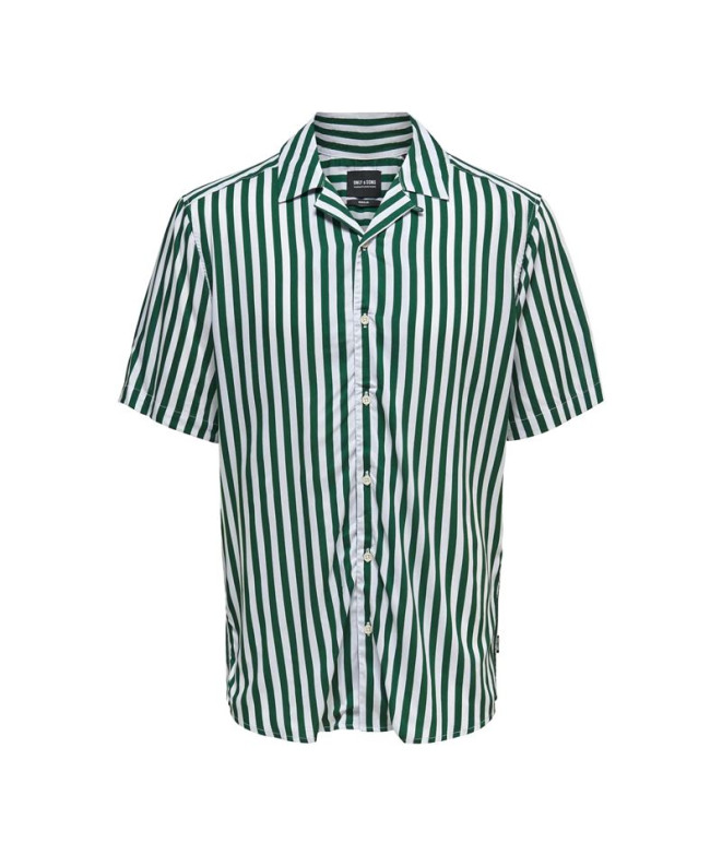 Camisa Only & Sons Onswayne Life Ss Viscose Noos Dark Green Hombre