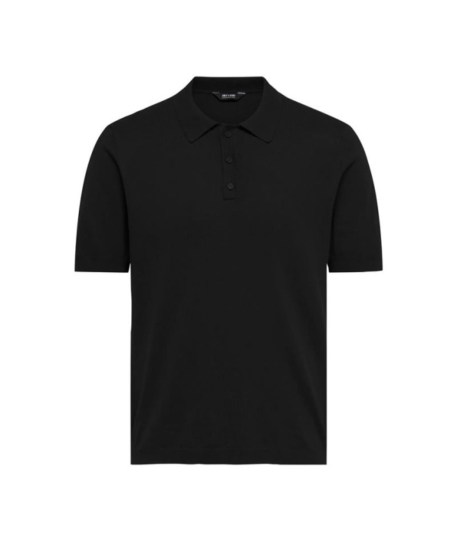 Polo Only & Sons Onswyler Life Reg 14 Ss Polo Knit Noos Black Hombre