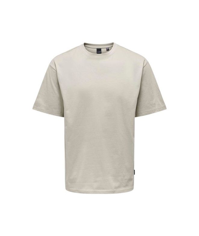 Camiseta Only & Sons Onsfred Life Rlx Ss Noos Silver Lining Hombre