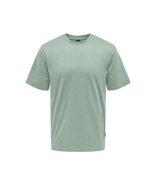 Camiseta Only & Sons Onsfred Life Rlx Ss Noos Iceberg Green Hombre