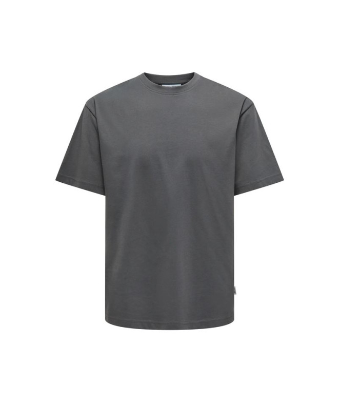 Camiseta Only & Sons Onsfred Life Rlx Ss Noos Grey Pinstripe Hombre