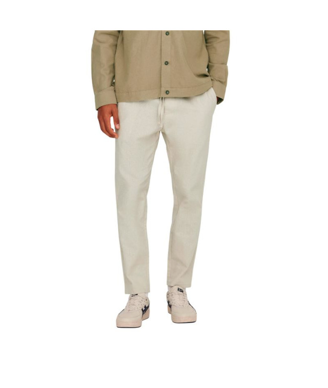 Calça Only & Sons Onslinus Crop 0007 Cot Lin...