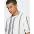 Camisa Only & Sons Onscaiden Life Stripe Linen Resort Noos Cloud Dancer Hombre
