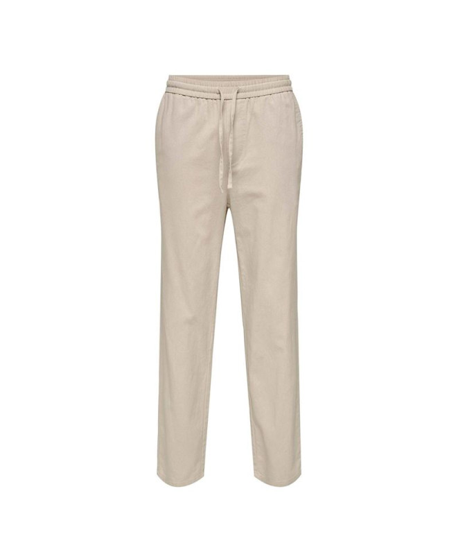 Pantalón Only & Sons Onssinus Loose 0007 Cot Lin Noos Silver Lining Hombre