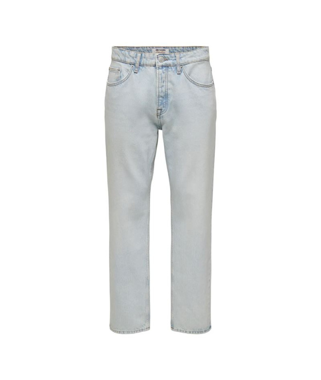 Pantalón Only & Sons Onsedge Straight Lb 9393 Dot Dnm Hombre Denim Light Azul Bleached