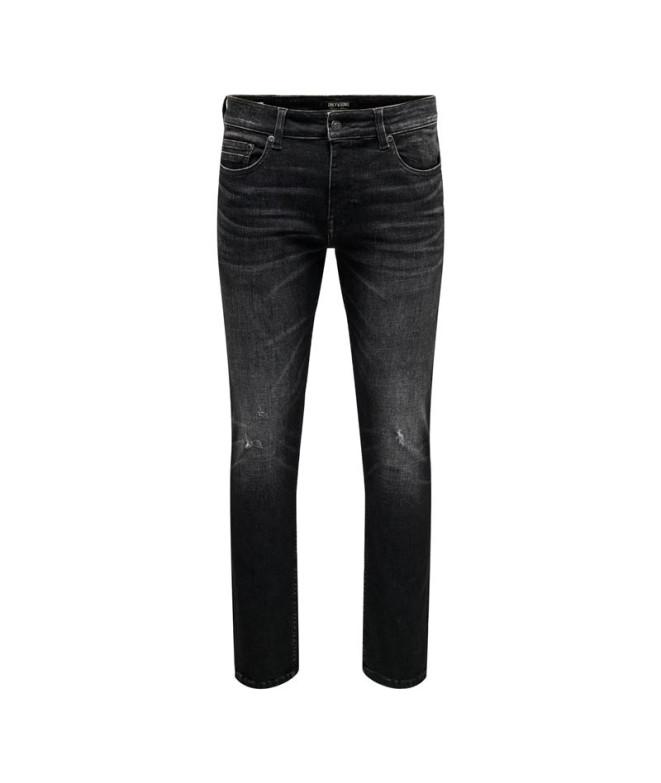 Pantalón Only & Sons Onsloom Slim Jax Wb 0420 Dim Dnm Noos Hombre Washed Negro