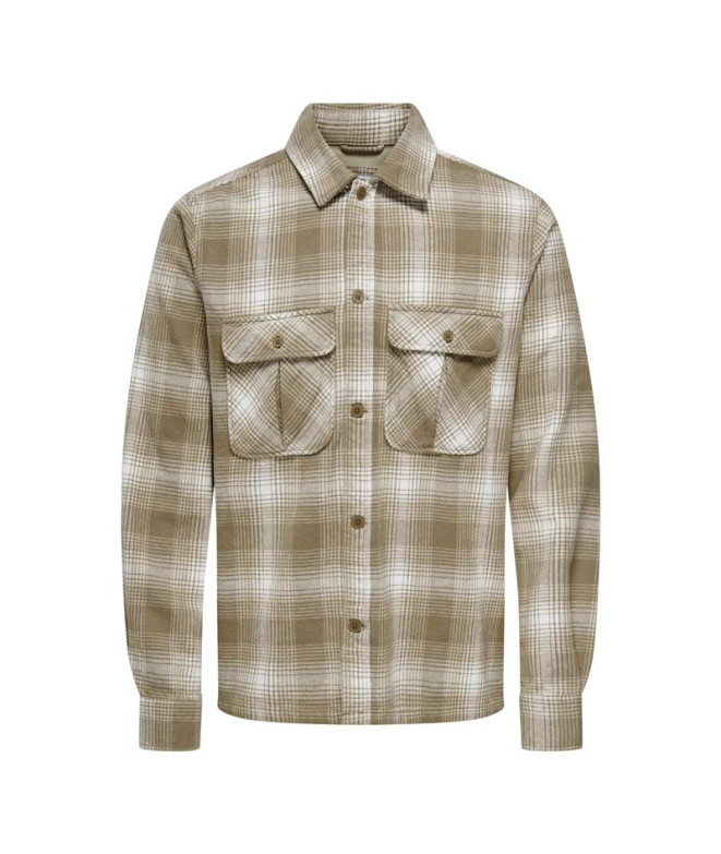 Camisa Only & Sons Onscedric Life Check Over Noos Fallen Rock Homem