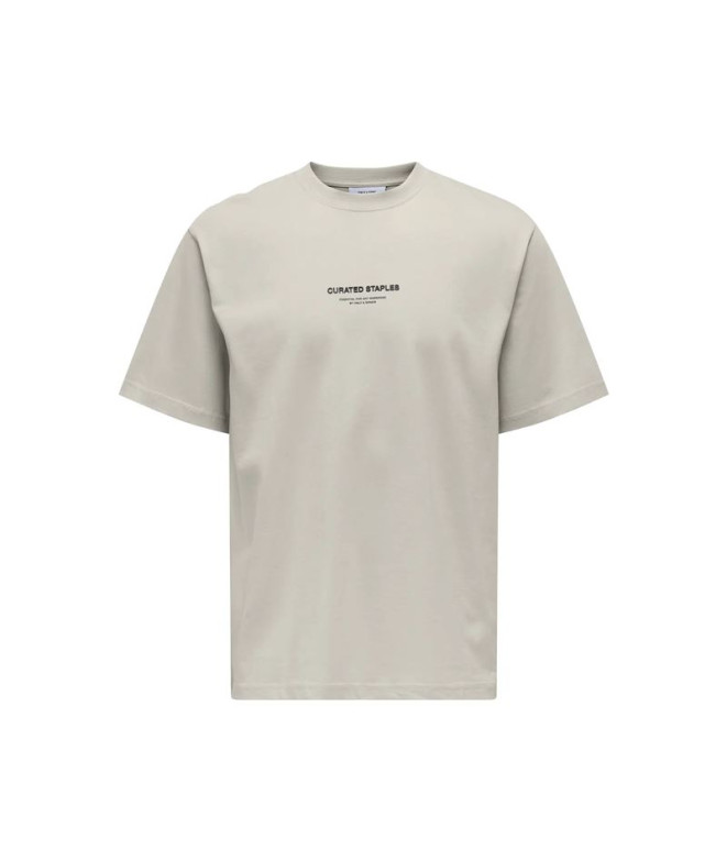 Camiseta Only & Sons Onscurated Rlx Print Ss Noos Silver Lining Hombre