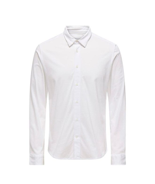 Camisa Only & Sons Onsrobin B/U Ls Stretch Noos Frml Bright White Homem