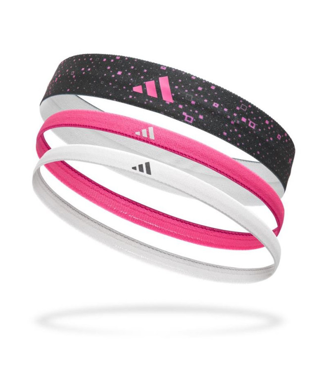 Cintas de Cabelo adidas Hairbands (Gráfico) -Rosa/Branco/Preto