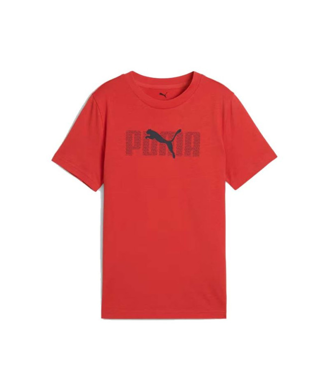 Camiseta Puma Essentials Logo Lab B, Vermelho Infantil