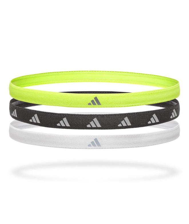 Cintas de Pelo adidas Hairbands -Jaune/Noir/Blanc (Pack 3)