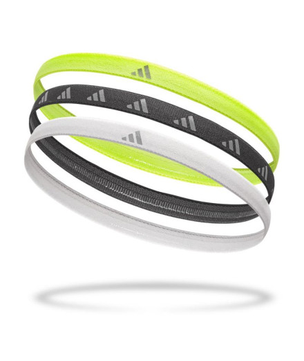 Cintas de Pelo adidas Hairbands -Jaune/Noir/Blanc (Pack 3) 2