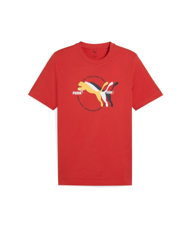 Camiseta Puma Graphics Multiple Ca,Red Fire Hombre