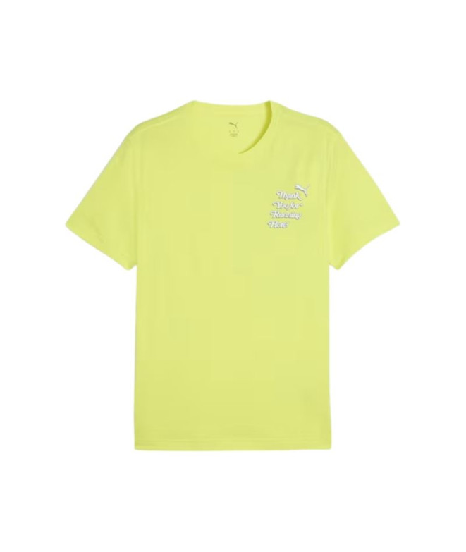 Camiseta de Running Puma Graphics Running Homem Lemon Sherbert