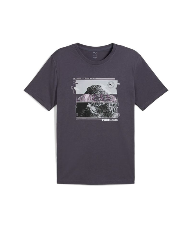 Camiseta de Running Puma Graphics Seasons Uni,Galactic Gray, Hombre