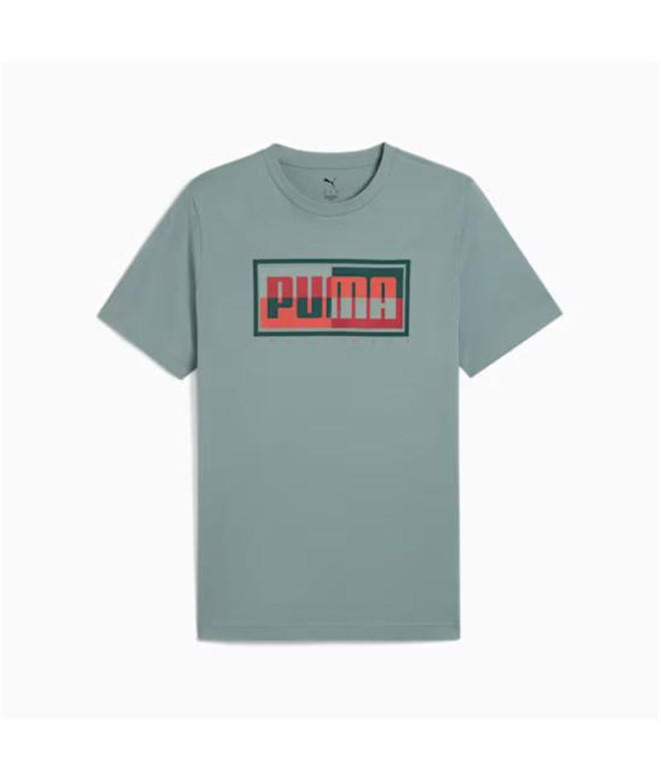 Camiseta Puma Graphics Box Verde Hombre