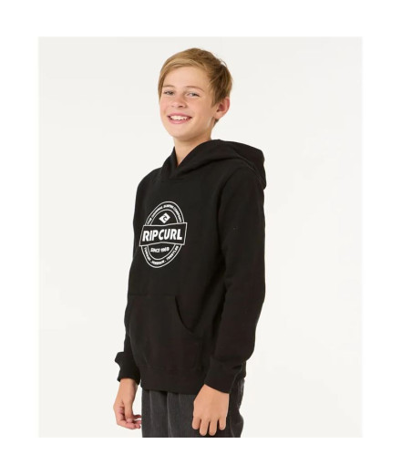 Moletom Rip Curl Stapler Hood- Menino Preto 2