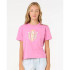 Camiseta Rip Curl Island Surf Crop Niña Rosa