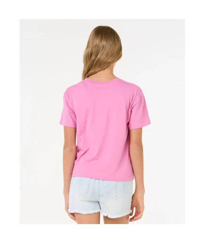 Camiseta Rip Curl Island Surfar Crop Menina Rosa