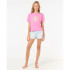 Camiseta Rip Curl Island Surf Crop Niña Rosa
