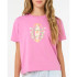 Camiseta Rip Curl Island Surf Crop Niña Rosa