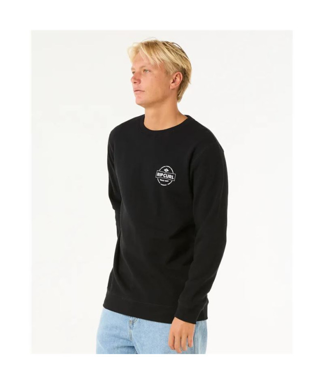 Sudadera Rip Curl Stapler Crew Hombre Negro