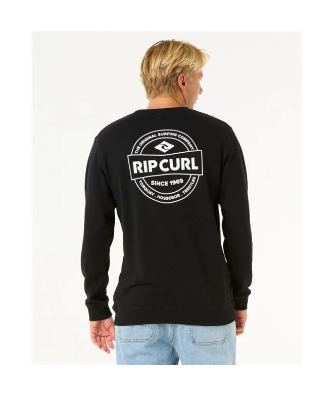 Sweat Rip Curl Stapler Crew Homme Noir