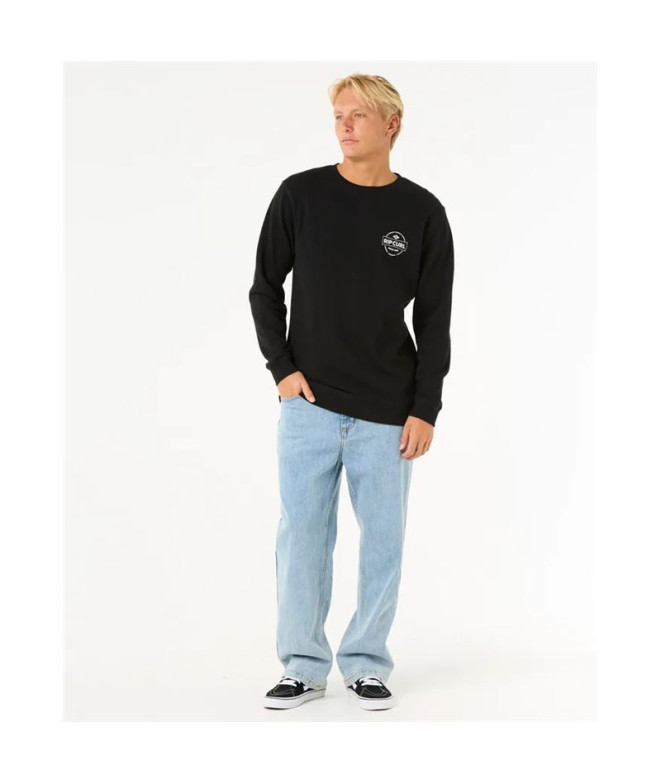Moletom Rip Curl Stapler Crew Homem Preto