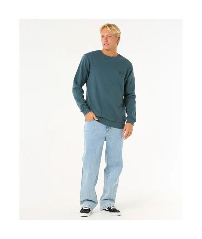 Moletom Rip Curl Stapler Crew Homem Azul