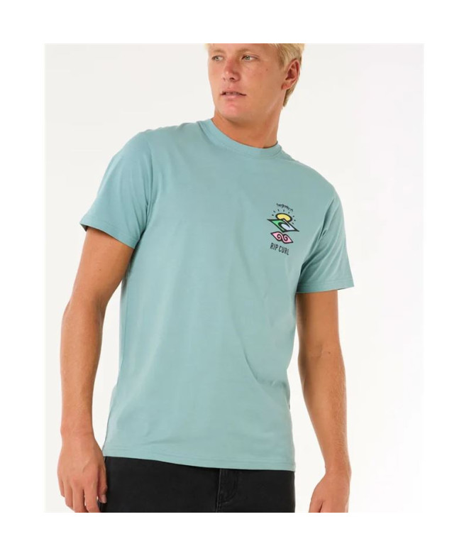 Camiseta Rip Curl Search Icon Tee Homem Azul Lagoon