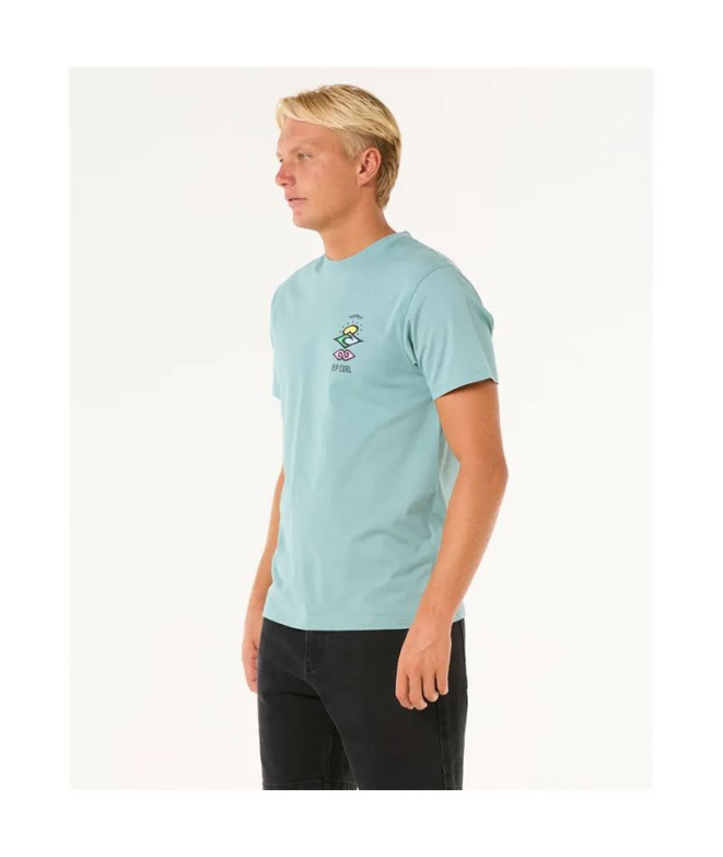 Camiseta Rip Curl Search Icon Tee Homem Azul...