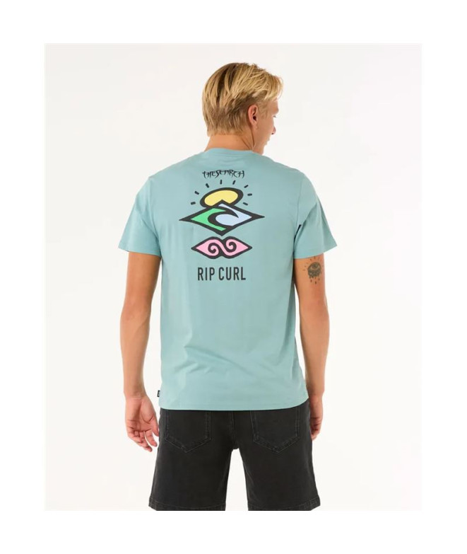 Camiseta Rip Curl Search Icon Tee Homem Azul...