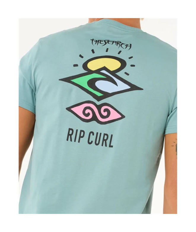 Camiseta Rip Curl Search Icon Tee Homem Azul...