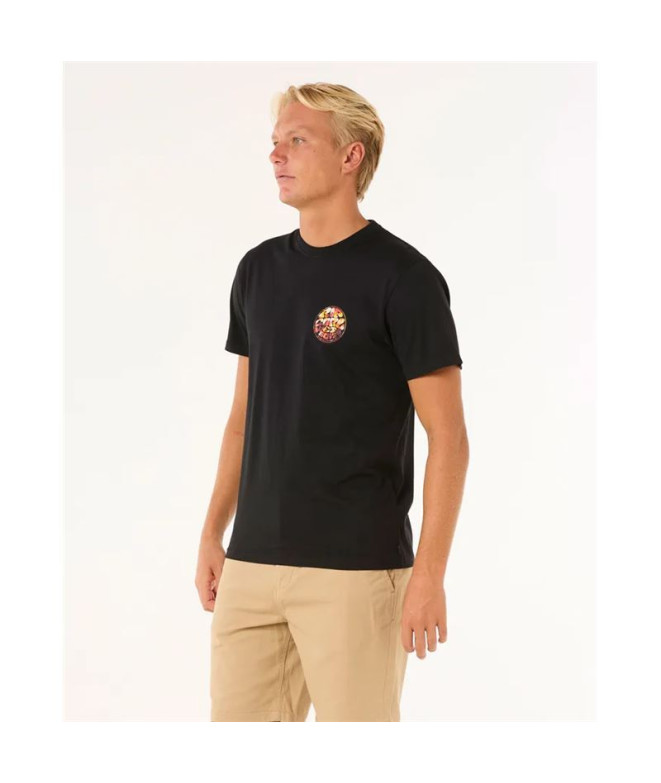 Camiseta Rip Curl Passage Tee Homem Washed Preto