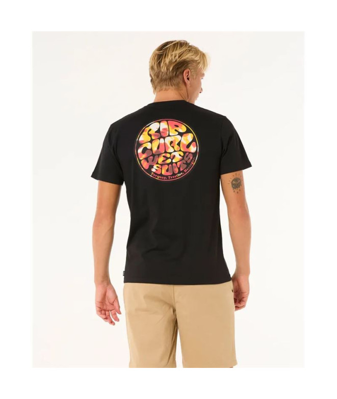 Camiseta Rip Curl Passage Tee Hombre Washed Negro