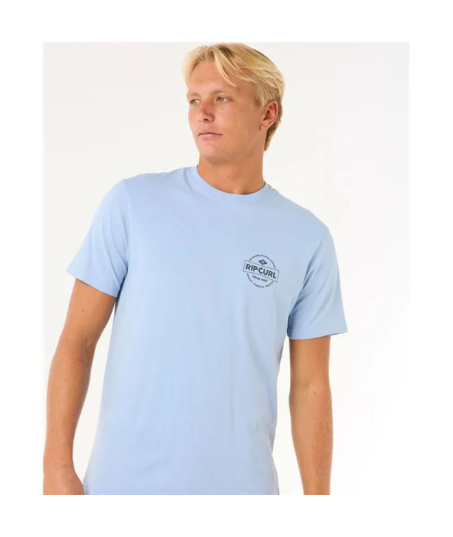 Camiseta Rip Curl Staple Tee Homem Ice Azul