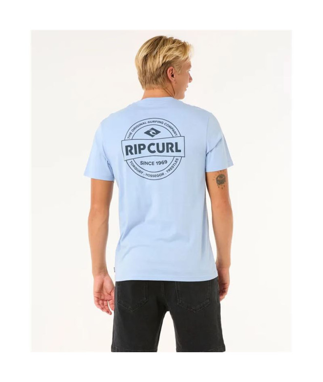 Camiseta Rip Curl Staple Tee Homem Ice Azul