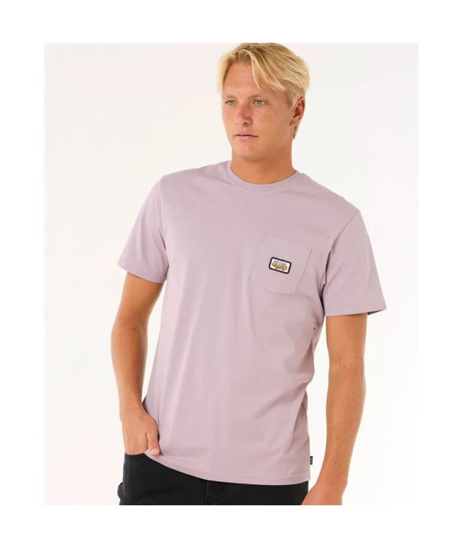 Camiseta Rip Curl Surfar Paradise Badge Tee Update Homem Lila