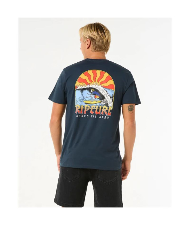 Camiseta Rip Curl Shred Til Tee Homem Azul...