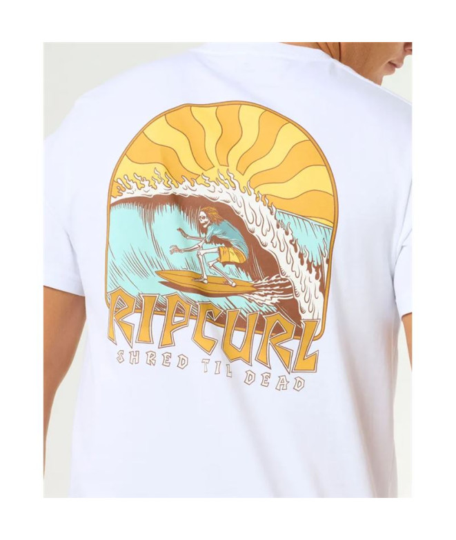 Camiseta Rip Curl Shred Til Tee Homem Branco
