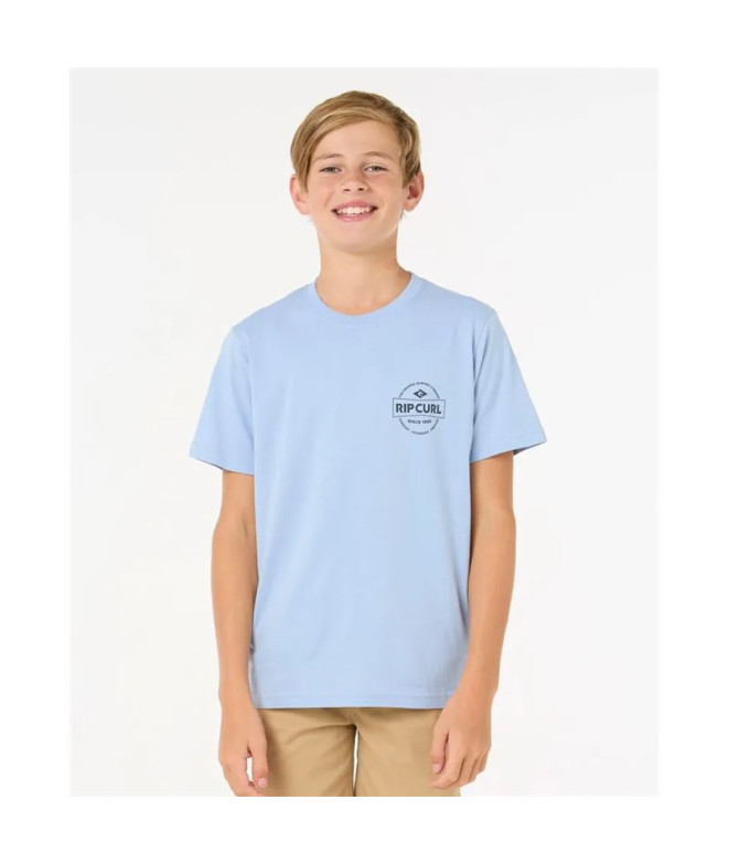 Camiseta Rip Curl Staple Tee - Menino Ice Azul