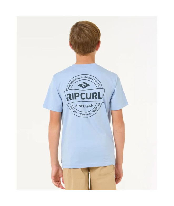 Camiseta Rip Curl Staple Tee - Menino Ice Azul