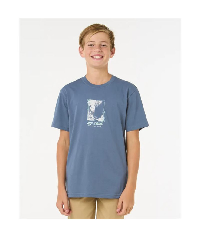Camiseta Rip Curl Raw Energy Frame Tee - Niño Vintage Azul Marino
