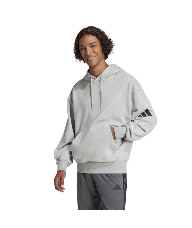 Moletom adidas Hd French Terry Homem Cinza/Preto